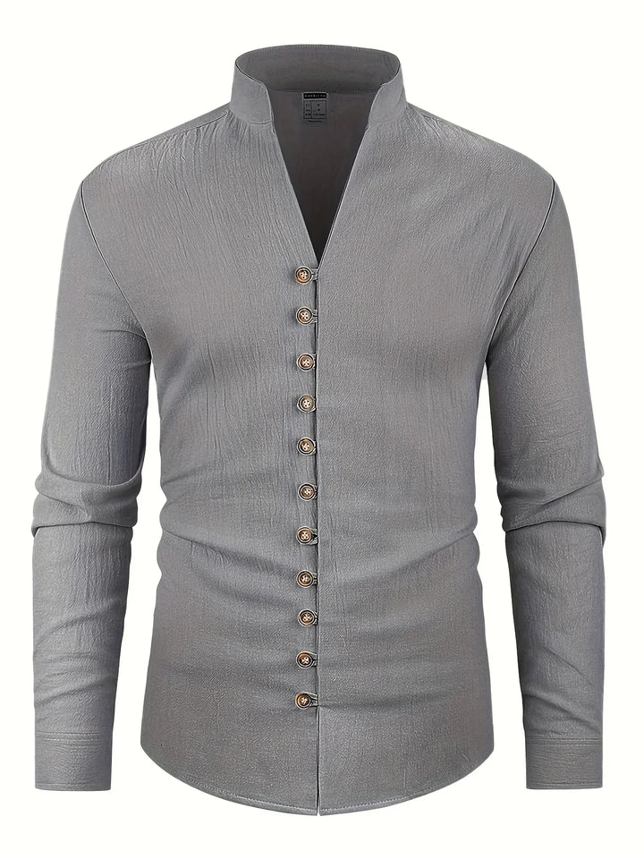 Shayne - Camisa Ligera De Algodón Y Lino Con Mangas Largas