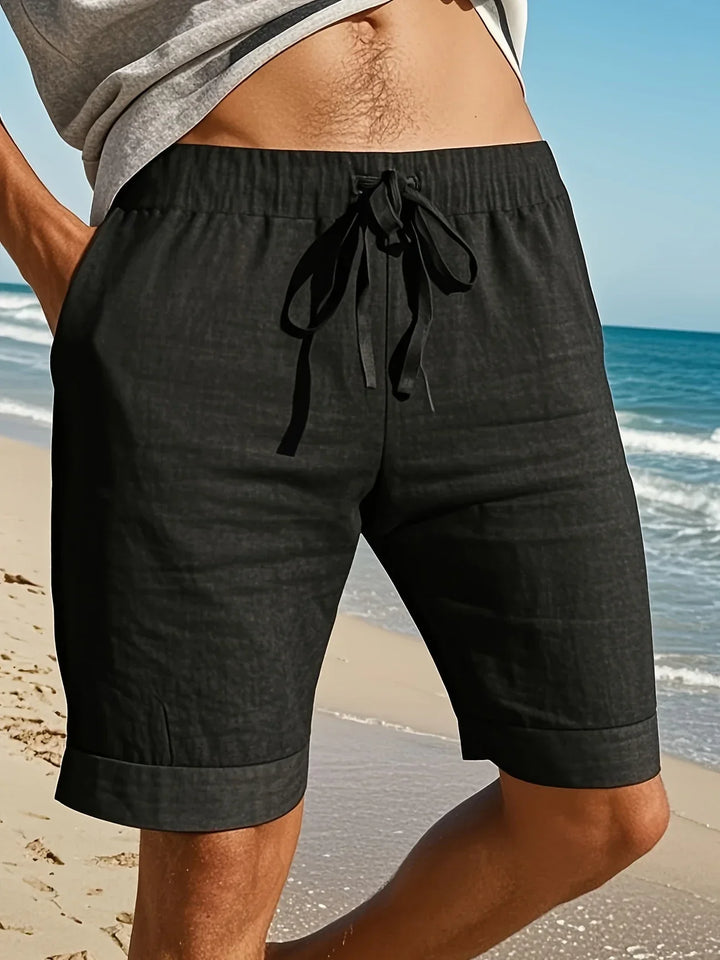 Callan - Pantalones Cortos Informales De Lino Con Bolsillo