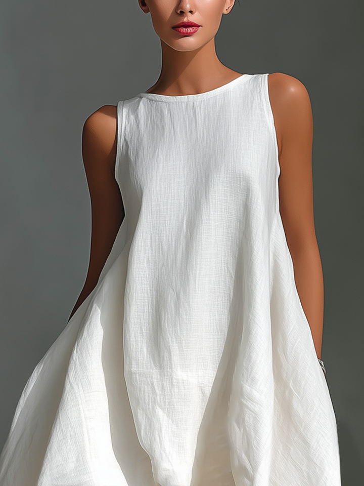 Alyna - Vestido Midi Sin Mangas Con Bajo Asimétrico