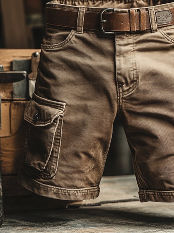 Novak - Pantalones Cortos Cargo Retro Con Múltiples Bolsillos