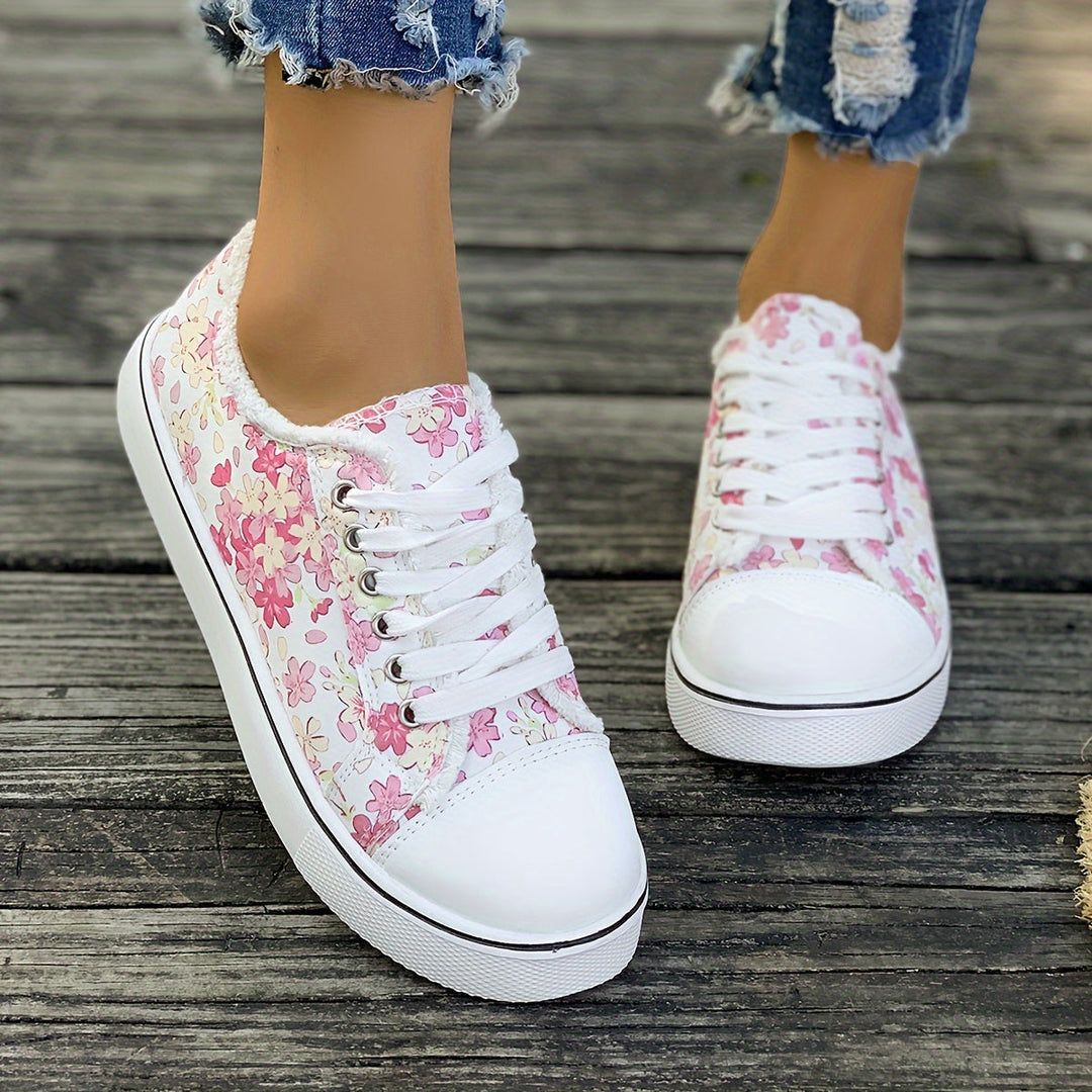Bristy - Zapatos Con Cordones y Estampado Flores