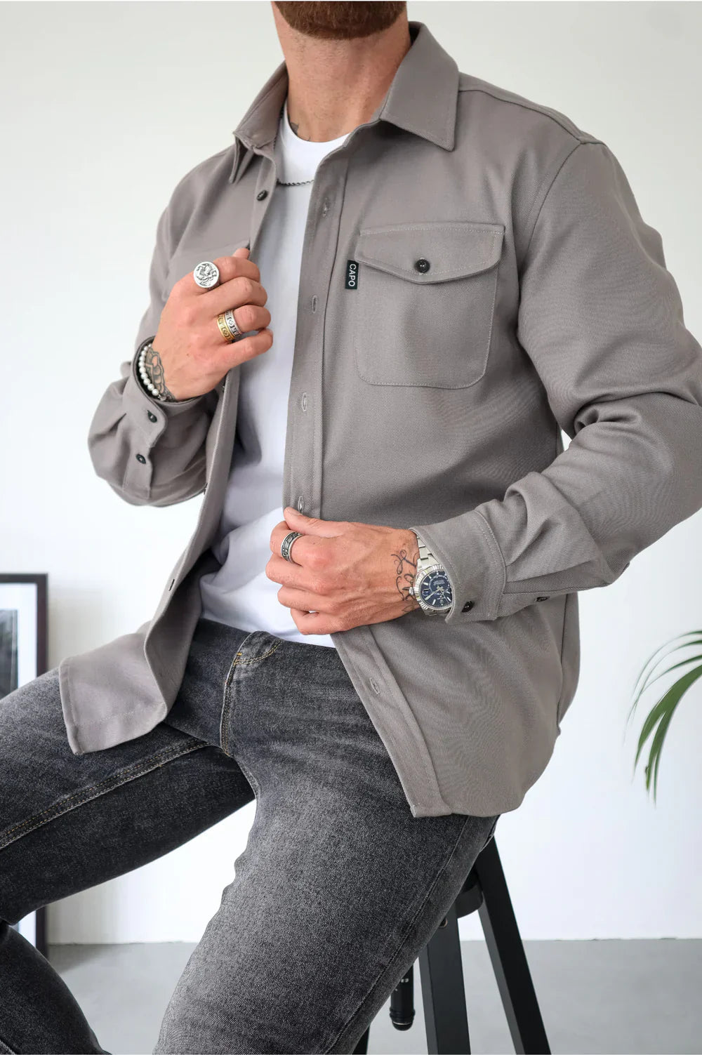 Dewid - Camisa Abotonada Con Bolsillos Delanteros