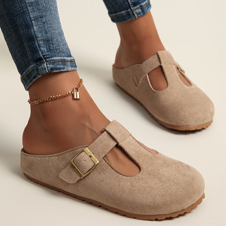 Helane - Cómodos Zuecos de Ante Sin Cordones