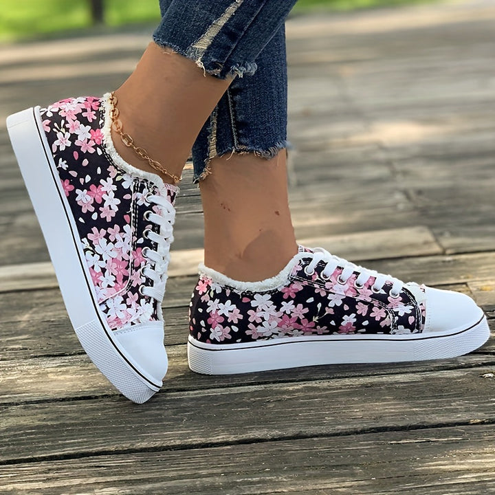 Bristy - Zapatos Con Cordones y Estampado Flores
