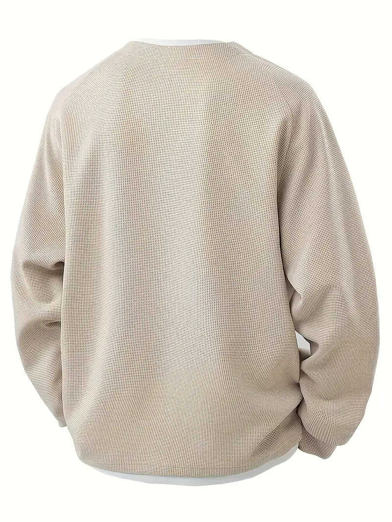 Aldous - Camiseta De Manga Larga Tipo Gofre
