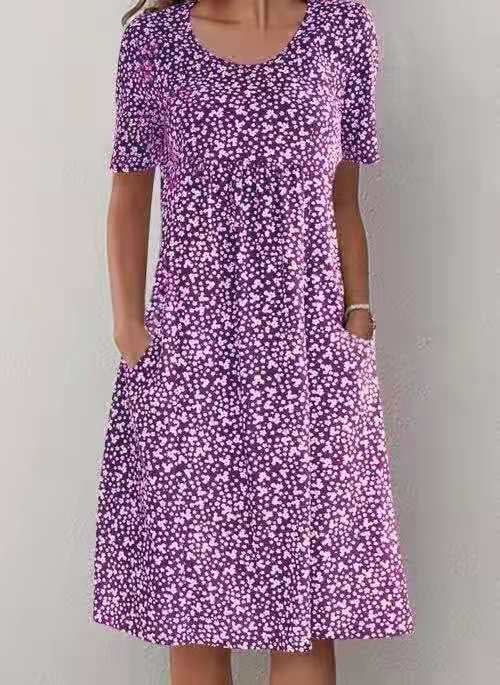 Alisha - Vestido Floral Cuello Redondo