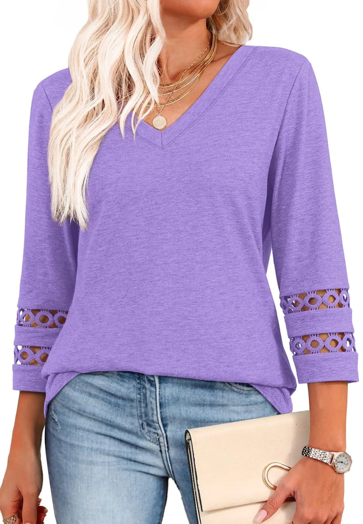 Ruthie - Camisas De Manga Larga Con Cuello En V