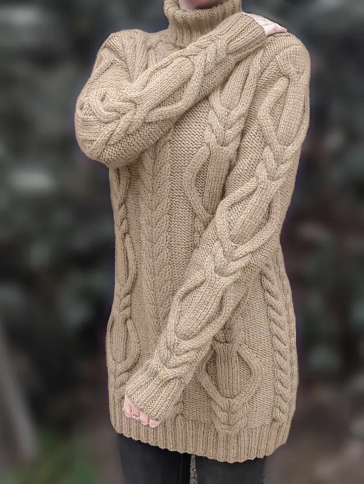 Narda - Cable Grueso De Punto Cuello Alto Vestido