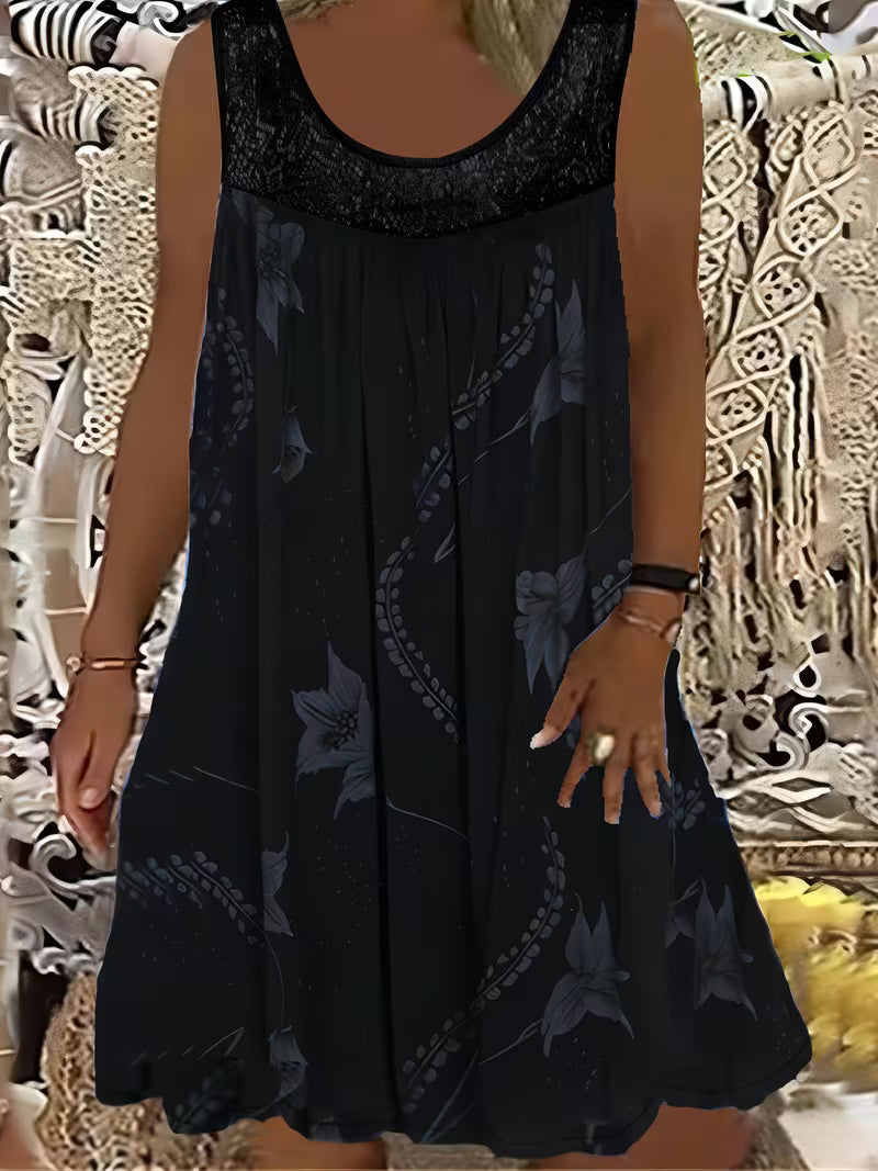 Samudri - Vestido Largo Holgado Sin Mangas y Con Cuello Redondo
