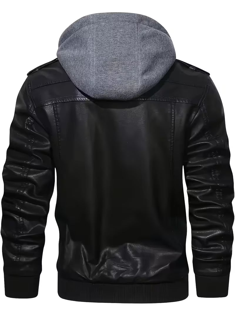 Bryndan - Chaqueta Con Capucha de Imitación de Piel