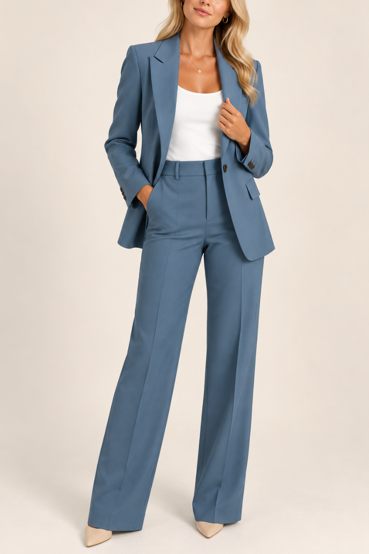 Danyela - Conjunto De Chaqueta y Pantalones De Corte Recto