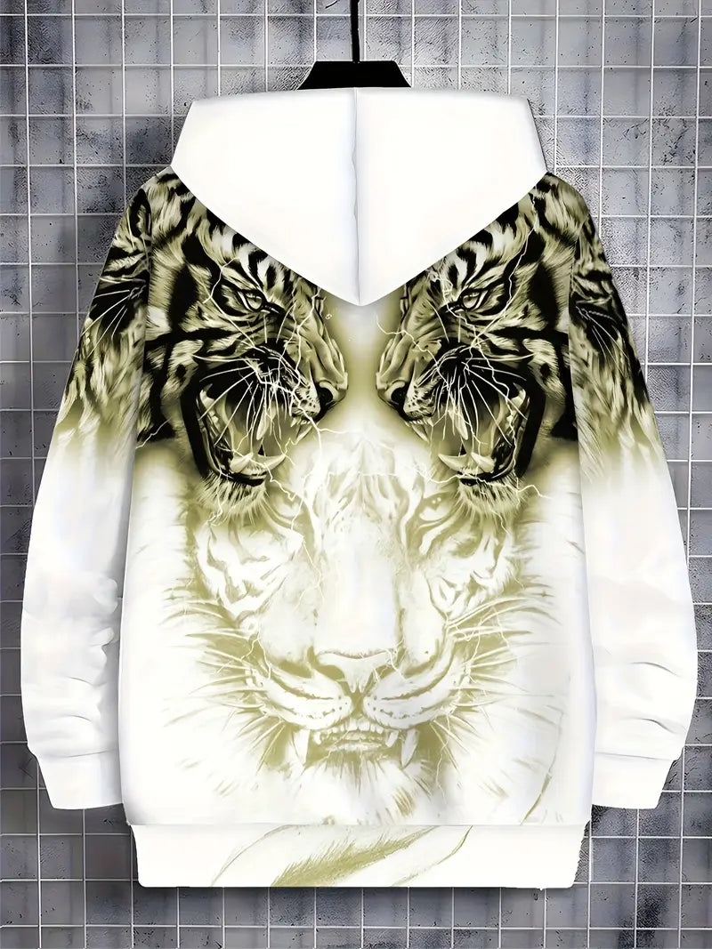 Murillo - Chaqueta Sudadera Informal de Manga Larga Con Estampado de Tigre