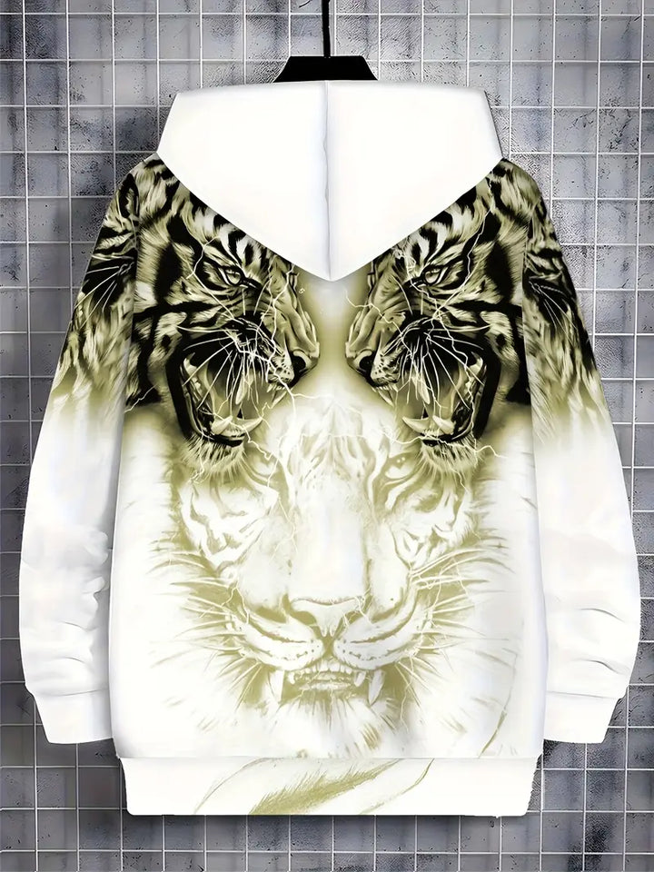 Murillo - Chaqueta Sudadera Informal de Manga Larga Con Estampado de Tigre