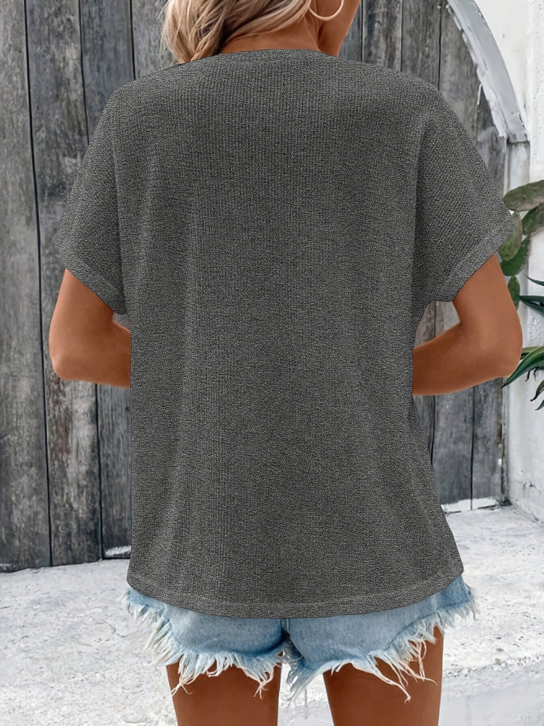 Marylou - Camiseta Informal De Manga Corta Y Cuello Redondo