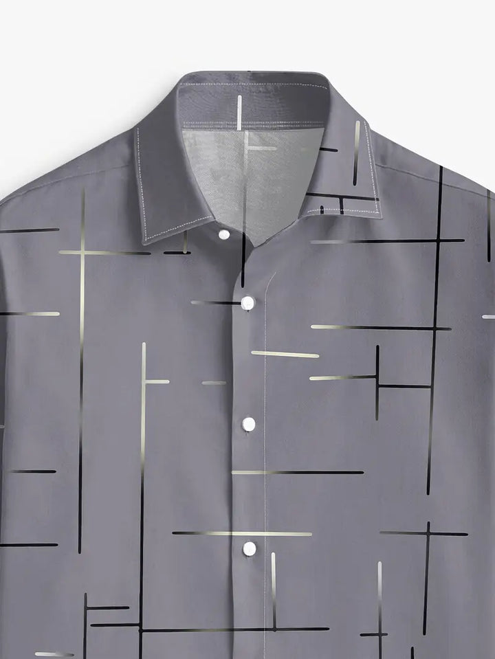 Nerio - Camisa De Manga Larga Con Estampado Geométrico