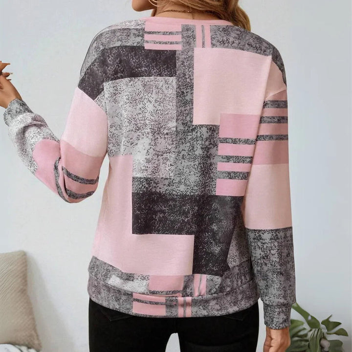Violeta - Top Estampado con Media Cremallera