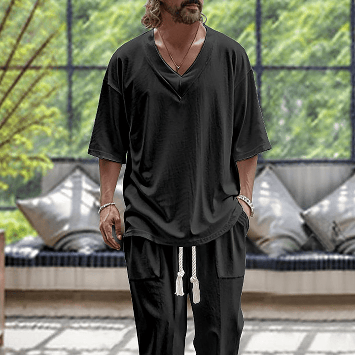 Meletios - Manga Corta Dos Piezas Conjunto