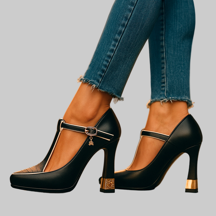 Avitia - Zapatos De Tacón Alto Con Correa En T y Hebilla