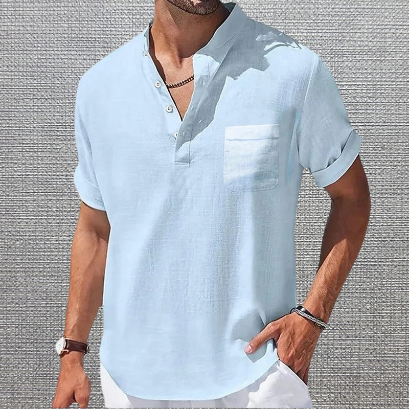 Anthony - Camiseta Elegante De Manga Corta Con Bolsillo