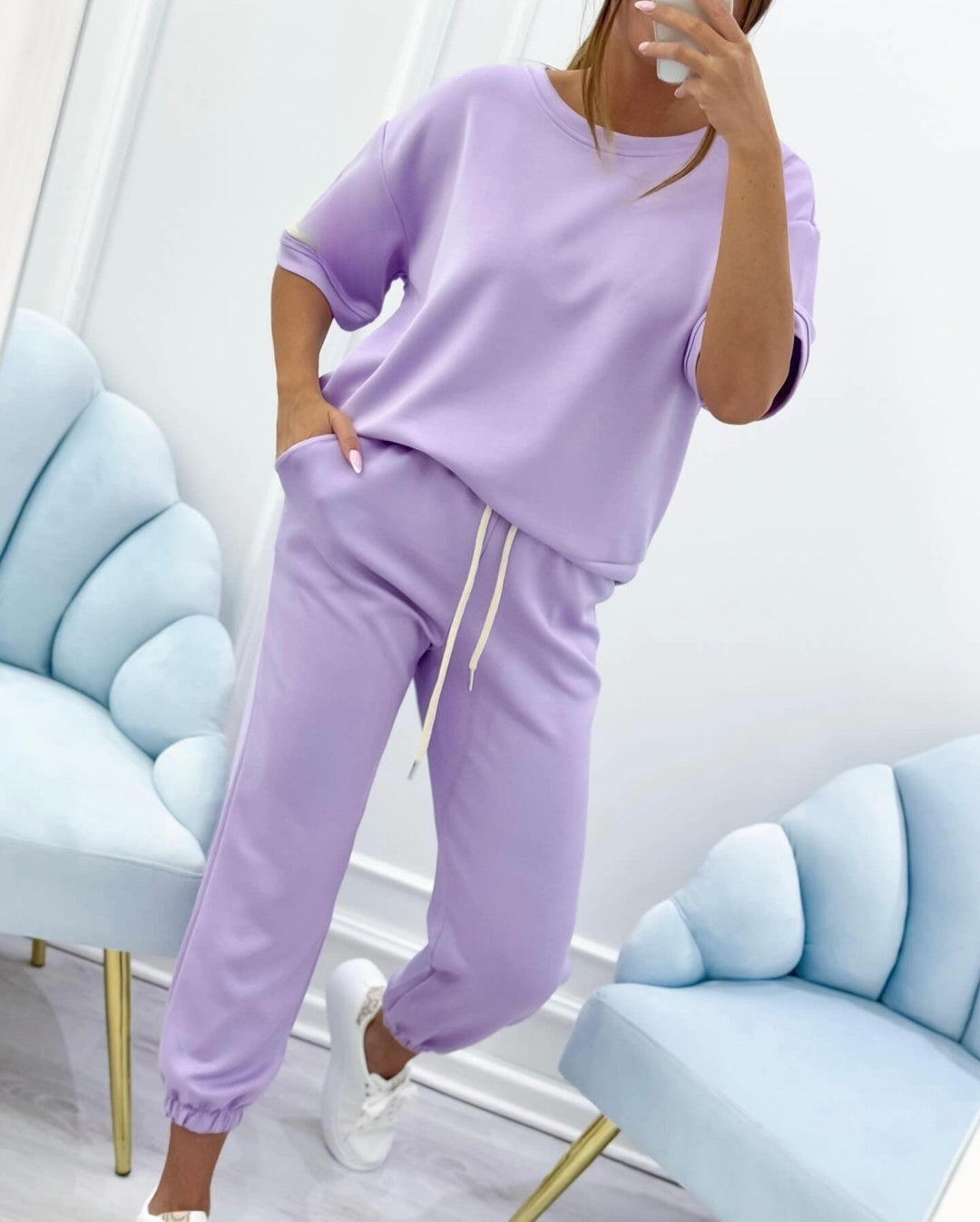 Silvina - Conjunto De Dos Piezas Con Camisa De Manga Corta
