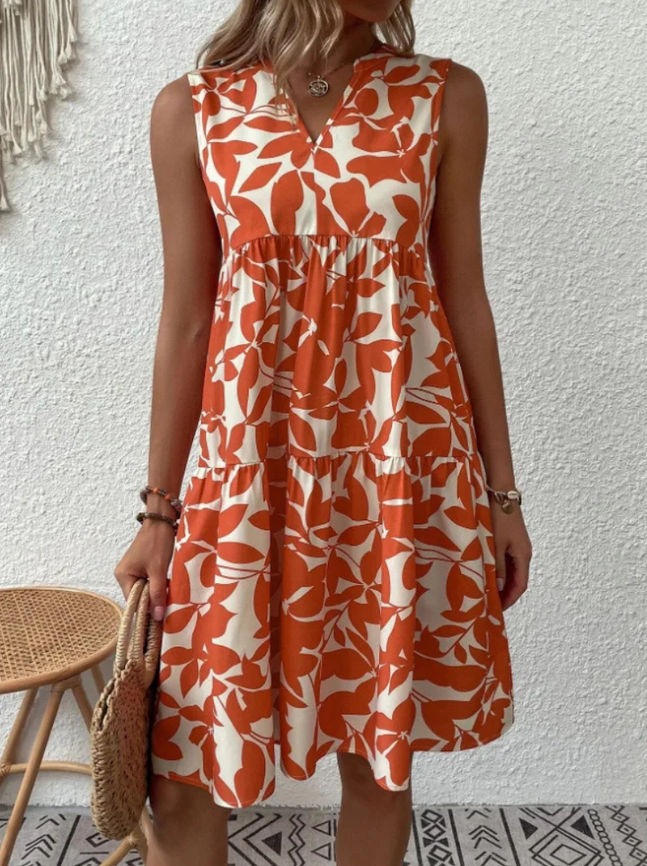 Greysen - Vestido Sin Mangas De Flores a La Moda