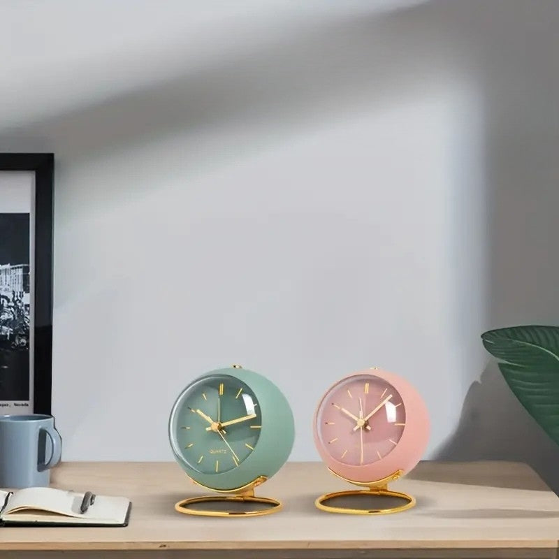 NordAura - Reloj De Escritorio Silencioso De Inspiración Nórdica Para La Decoración Del Hogar