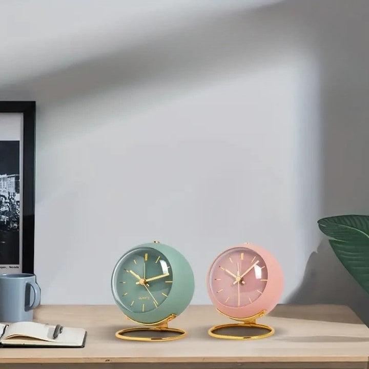 NordAura - Reloj De Escritorio Silencioso De Inspiración Nórdica Para La Decoración Del Hogar