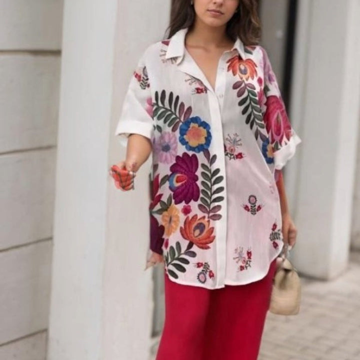Rossella - Camisa Elegante Con Estampado Floral