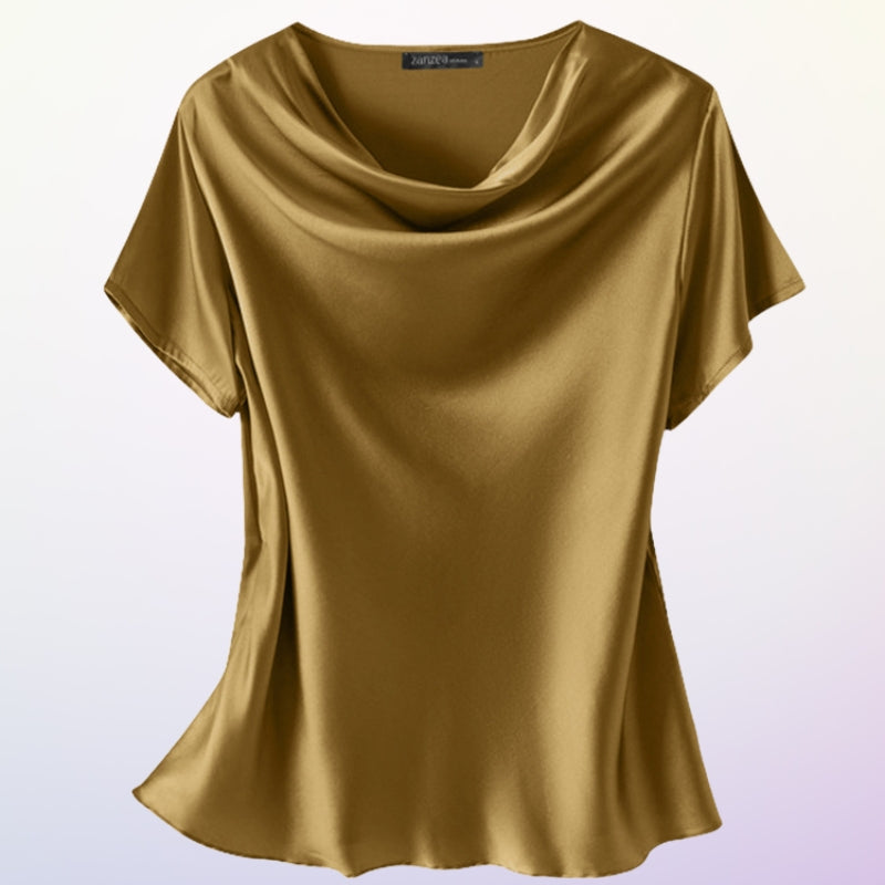 Smaro - Informal Manga Corta Blusa Con Cuello Redondo