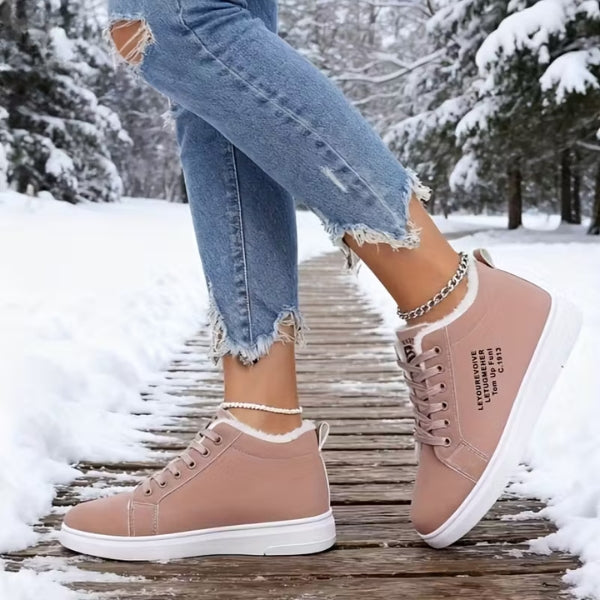 Arlena - Zapatillas De Cordones De Invierno Con Forro De Piel