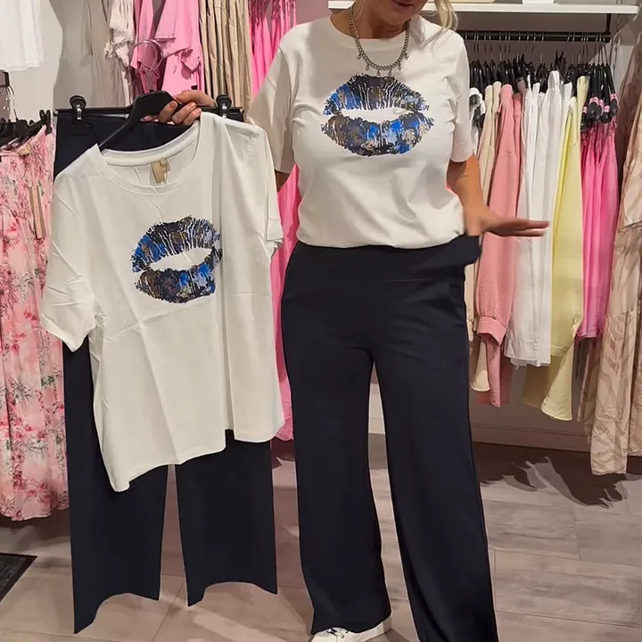 Lynnia - Conjunto De Top y Pantalones Estampados