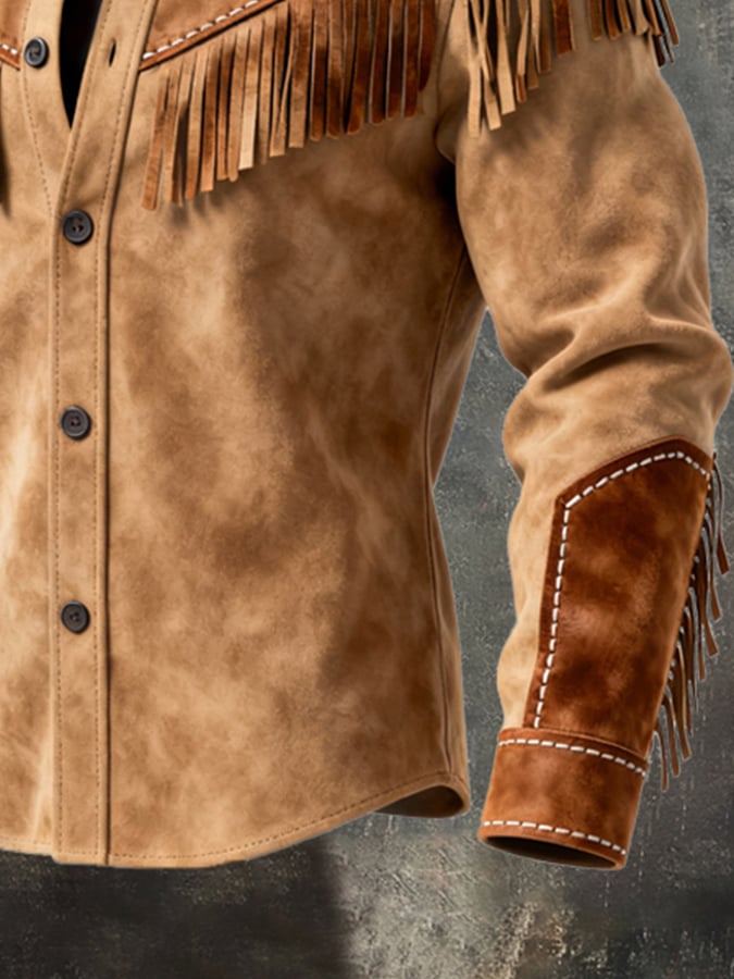 Finch - Camisa De Manga Larga Estilo Vintage Con Diseño De Borlas