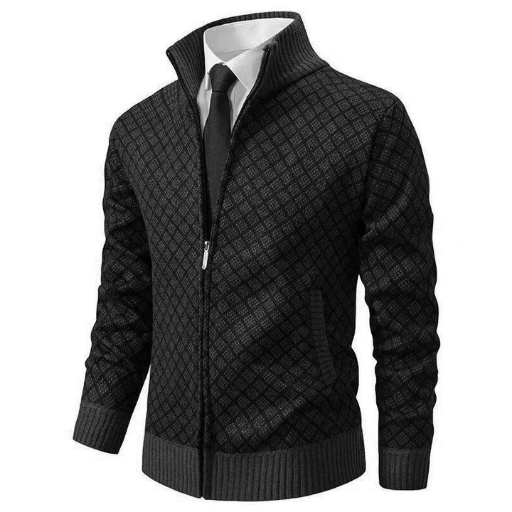 Klarik - Cárdigan De Punto Con Cremallera Completa Y Diseño De Rombos