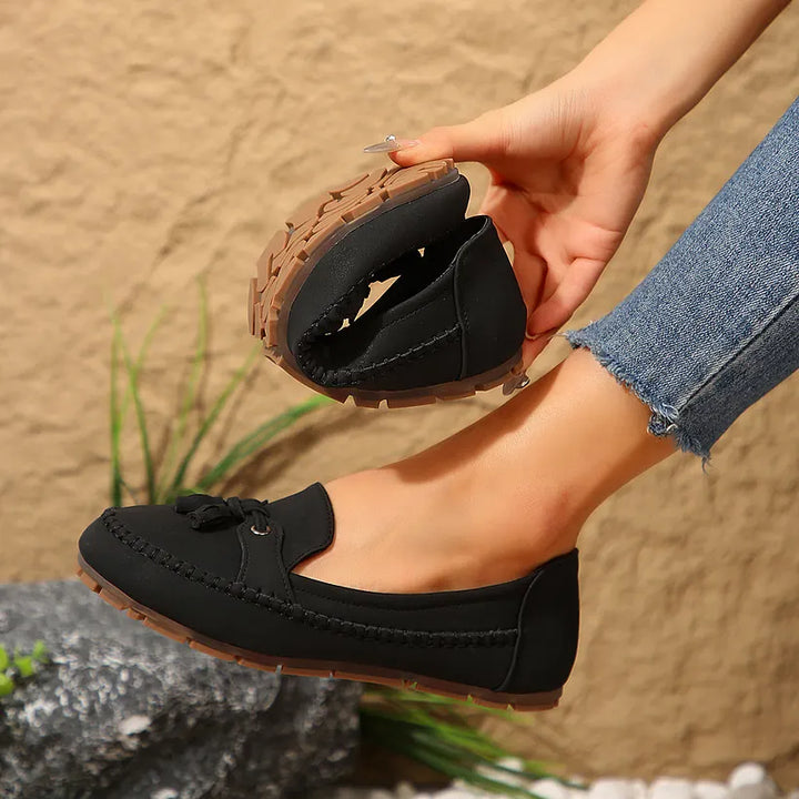 Patamon - Mocasines Cómodos Con Suaves Lazos De Estilo Vintage
