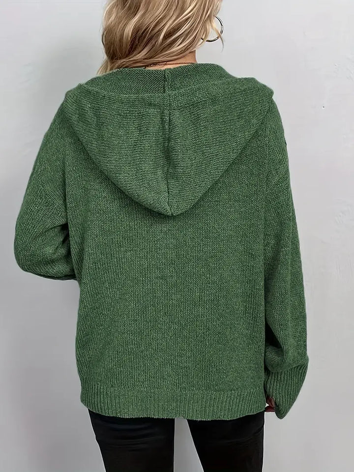 Suthida - Elegante Sudadera Con Capucha y Manga Larga Con Botones