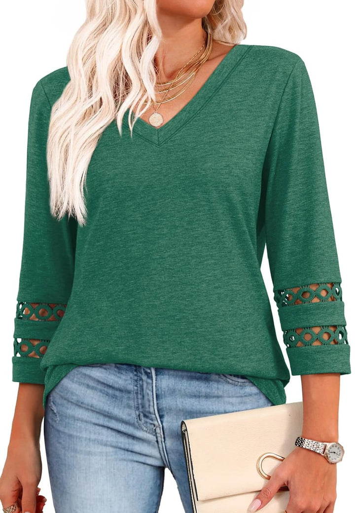 Ruthie - Camisas De Manga Larga Con Cuello En V