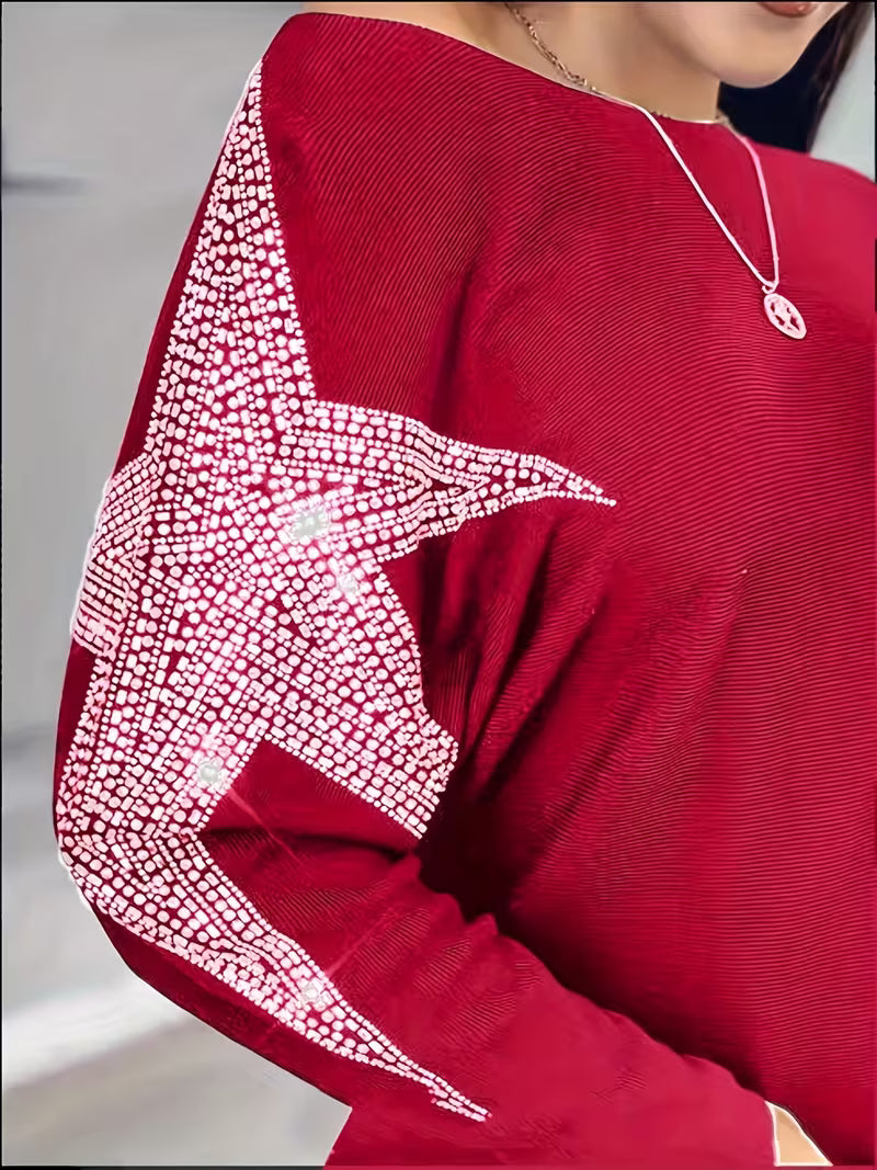 Bernardino - Elegante Jersey de Manga Larga Con Estampado de Estrellas