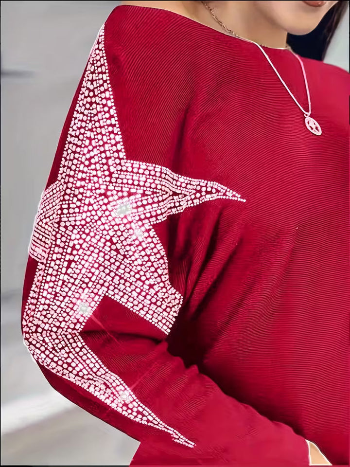 Bernardino - Elegante Jersey de Manga Larga Con Estampado de Estrellas