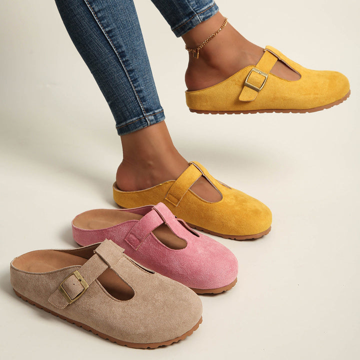 Helane - Cómodos Zuecos de Ante Sin Cordones