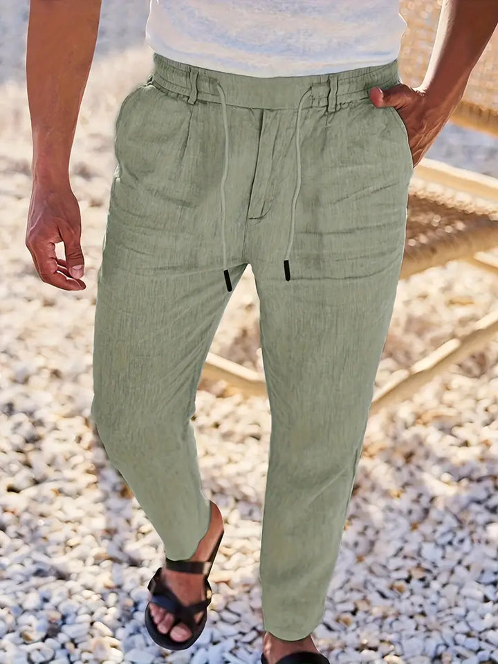 Nichols - Pantalón Holgado De Lino Con Cordón Ajustable