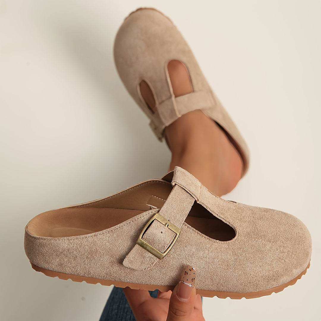 Helane - Cómodos Zuecos de Ante Sin Cordones