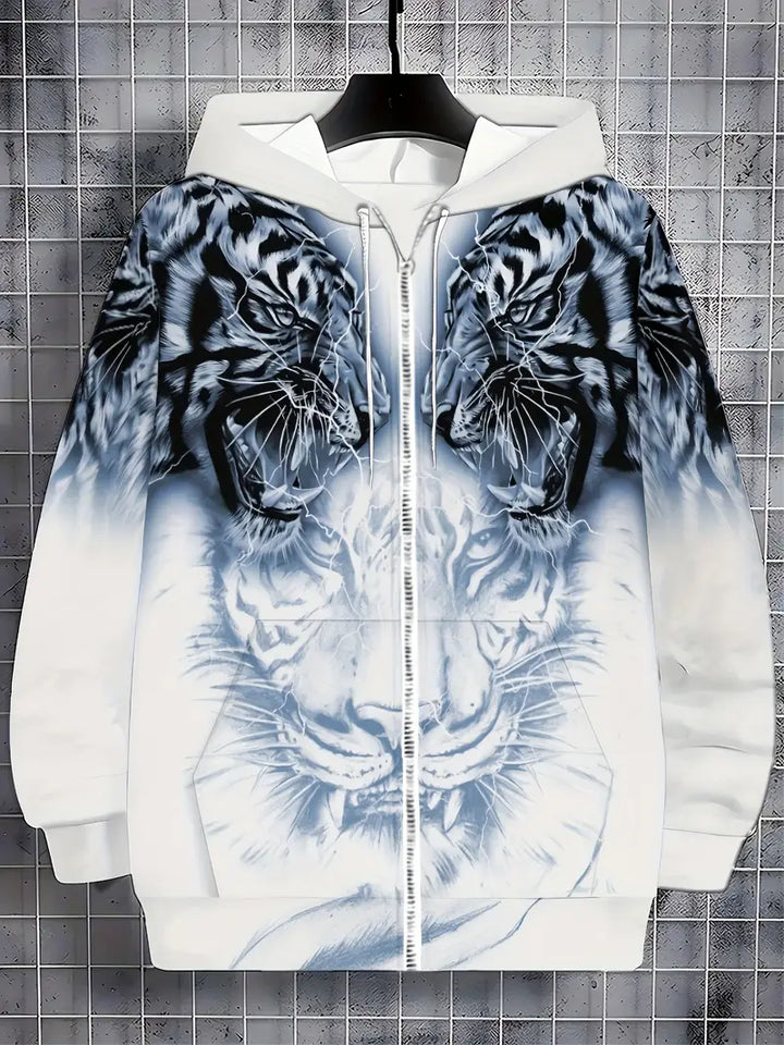 Murillo - Chaqueta Sudadera Informal de Manga Larga Con Estampado de Tigre