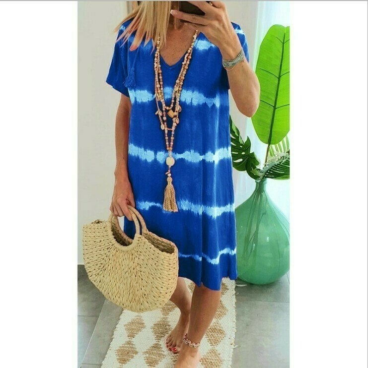 Karlaa - Vestido Holgado De Verano Con Rayas De Batik