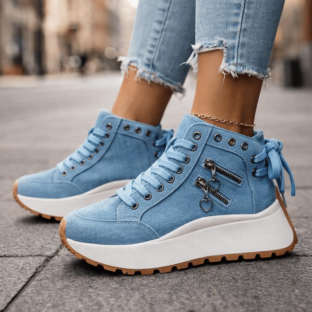 Kamala - Zapatillas Deportivas Con Cordones y Suela Gruesa