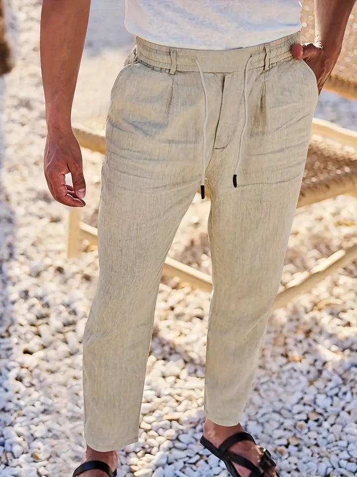 Nichols - Pantalón Holgado De Lino Con Cordón Ajustable