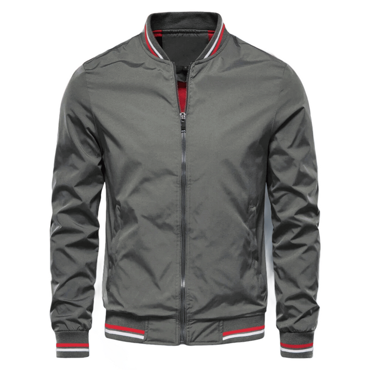 Noam - Chaqueta Bomber Clásica Con Ribetes a Rayas