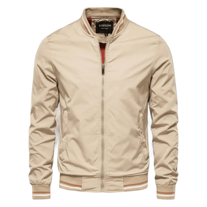 Noam - Chaqueta Bomber Clásica Con Ribetes a Rayas
