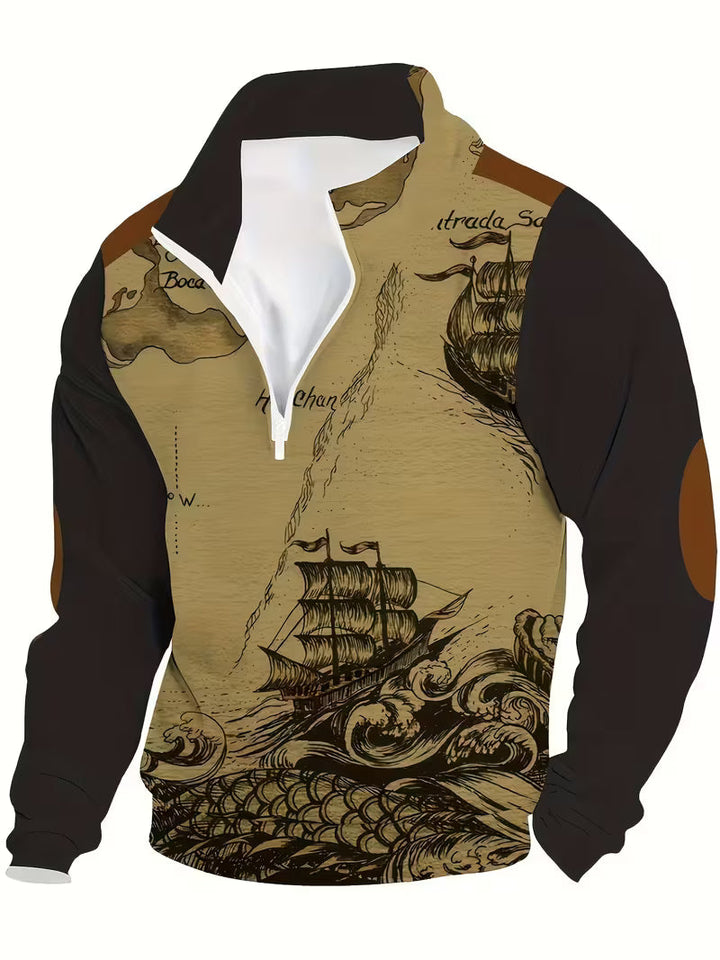 Didier - Sudadera Con Estampado 3D De Barco Pirata Vintage