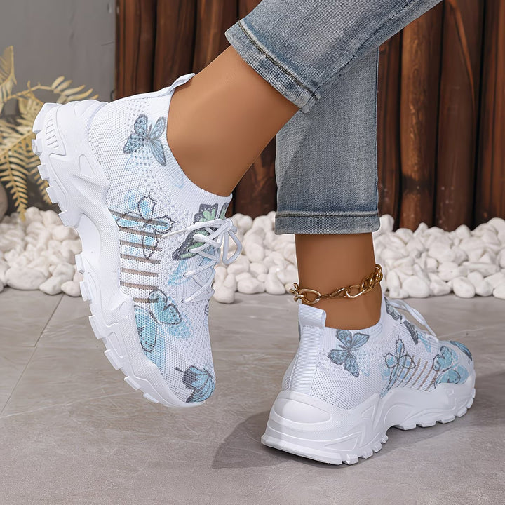 Destinee - Estampado De Mariposas Zapatillas Con Cordones