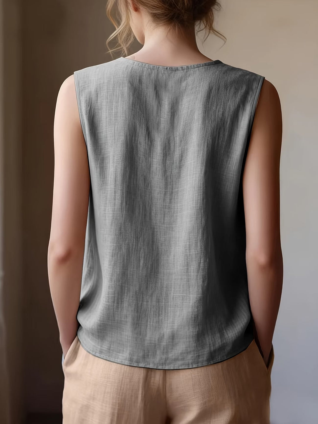 Safiya - Blusa Sin Mangas Con Cuello De Volantes